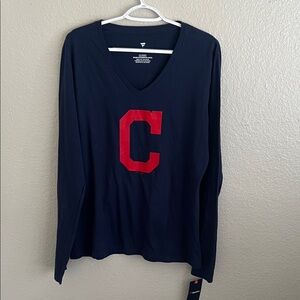 Navy Long Sleeve Shirt with Red Letter